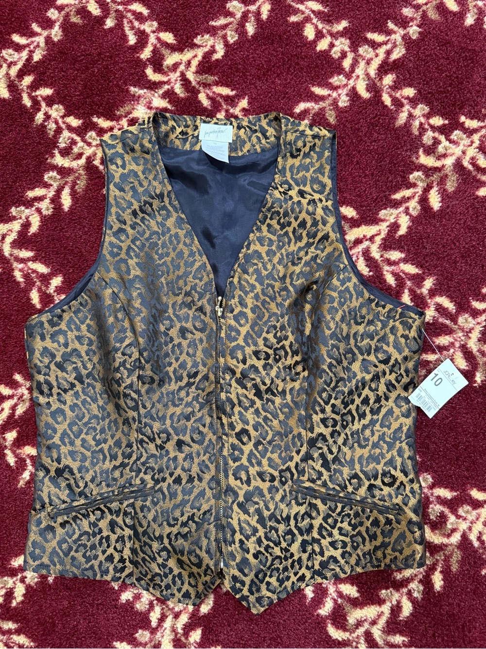 Leopard Print Zip-Front Vest - Women